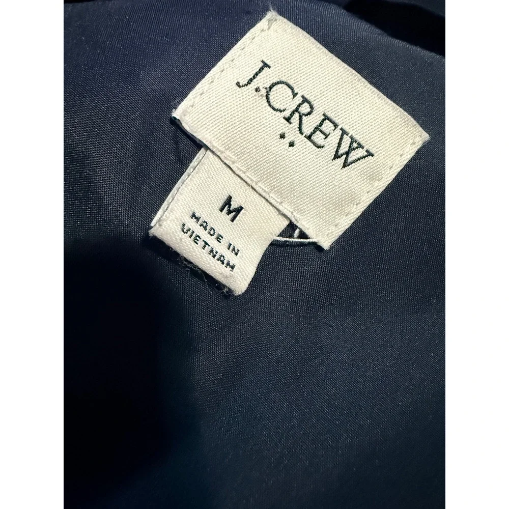 J Crew‎ Navy Blue Quilted Vest Diamond lady jacket style Puffer Zip preppy Med